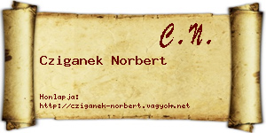 Cziganek Norbert névjegykártya