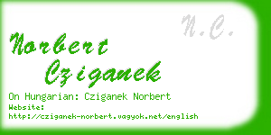 norbert cziganek business card